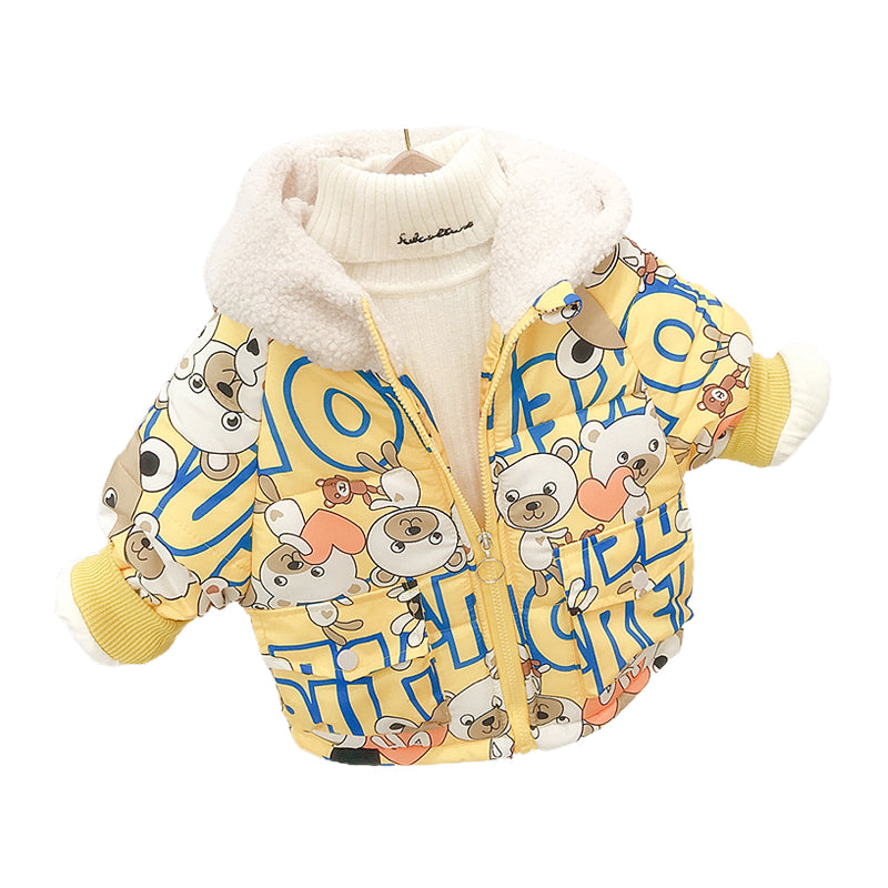 Baby Kid Unisex Letters Love heart Animals Cartoon Print Jackets Outwears Wholesale 2111251127