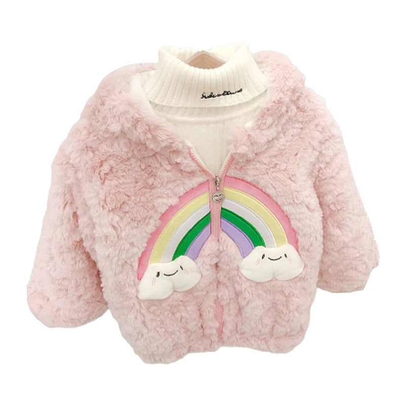 Baby Kid Girls Rainbow Cartoon Jackets Outwears Wholesale 2111251340