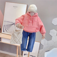 Load image into Gallery viewer, Baby Kid Girls Solid Color Embroidered Hoodies Swearshirts Wholesale 2111251362
