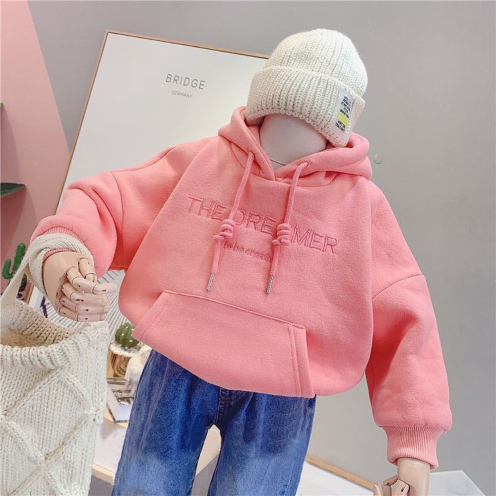 Baby Kid Girls Solid Color Embroidered Hoodies Swearshirts Wholesale 2111251362