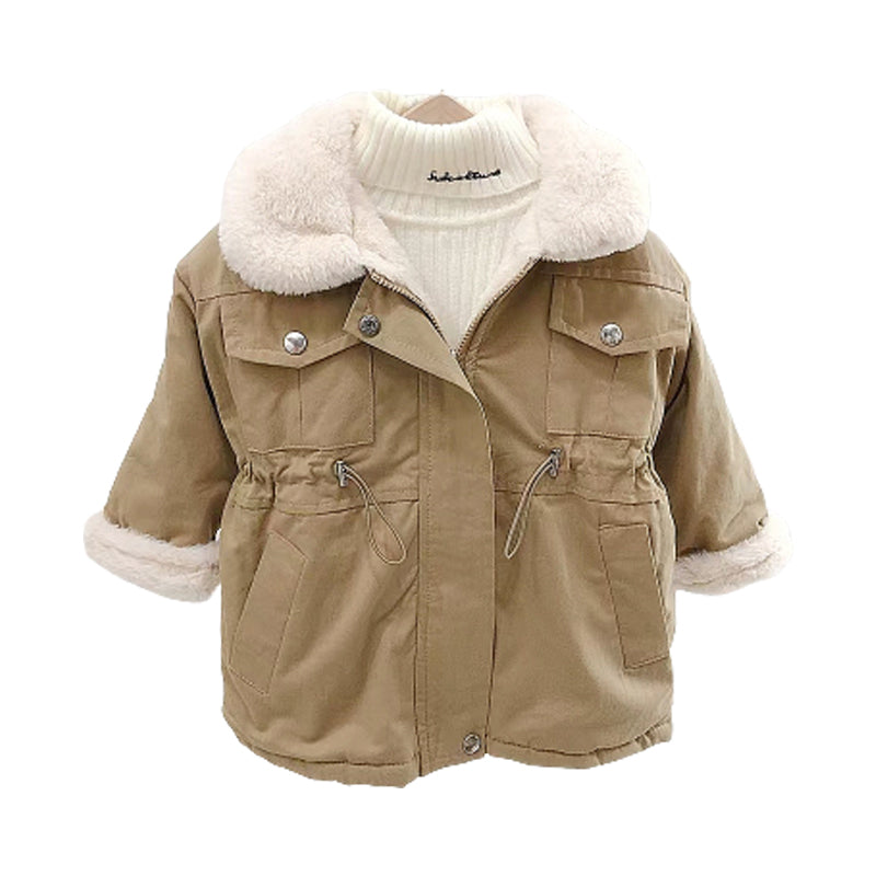 Baby Kid Girls Solid Color Coats Wholesale 2111251391
