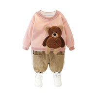 Load image into Gallery viewer, 2 Pieces Set Baby Kid Girls Boys Cartoon Tops And Letters Color-blocking Pants Wholesale 21112517
