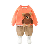 Load image into Gallery viewer, 2 Pieces Set Baby Kid Girls Boys Cartoon Tops And Letters Color-blocking Pants Wholesale 21112517
