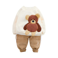 Load image into Gallery viewer, 2 Pieces Set Baby Kid Girls Boys Cartoon Tops And Letters Color-blocking Pants Wholesale 21112517
