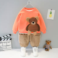 Load image into Gallery viewer, 2 Pieces Set Baby Kid Girls Boys Cartoon Tops And Letters Color-blocking Pants Wholesale 21112517
