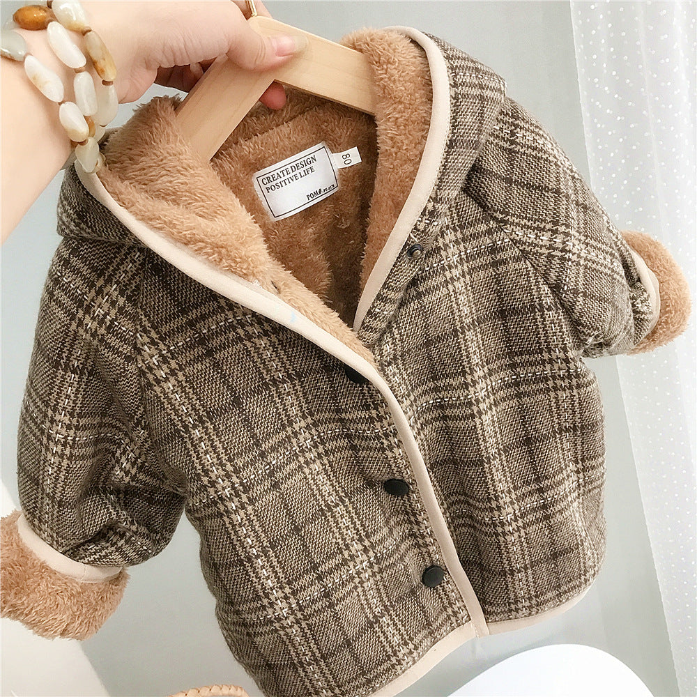 Baby Kid Unisex Houndstooth Jackets Outwears Wholesale 21112531