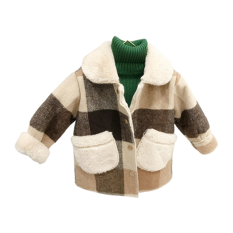 Baby Kid Unisex Checked Jackets Outwears Wholesale 21112534