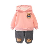 Load image into Gallery viewer, 2 Pieces Set Baby Kid Girls Boys Animals Embroidered Hoodies Swearshirts And Cartoon Pants Wholesale 211125358
