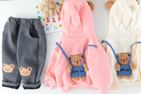 Load image into Gallery viewer, 2 Pieces Set Baby Kid Girls Boys Animals Embroidered Hoodies Swearshirts And Cartoon Pants Wholesale 211125358
