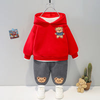 Load image into Gallery viewer, 2 Pieces Set Baby Kid Girls Boys Animals Embroidered Hoodies Swearshirts And Cartoon Pants Wholesale 211125358
