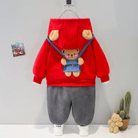 Load image into Gallery viewer, 2 Pieces Set Baby Kid Girls Boys Animals Embroidered Hoodies Swearshirts And Cartoon Pants Wholesale 211125358
