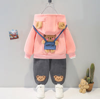 Load image into Gallery viewer, 2 Pieces Set Baby Kid Girls Boys Animals Embroidered Hoodies Swearshirts And Cartoon Pants Wholesale 211125358
