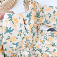 Load image into Gallery viewer, Baby Kid Girls Flower Print Dresses And Solid Color Vests Waistcoats Knitwear Wholesale 211125451
