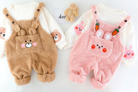 Load image into Gallery viewer, 2 Pieces Set Baby Kid Girls Boys Animals Cartoon Print Tops And Embroidered Jumpsuits Wholesale c
