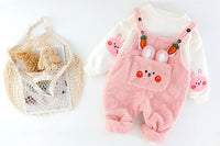 Load image into Gallery viewer, 2 Pieces Set Baby Kid Girls Boys Animals Cartoon Print Tops And Embroidered Jumpsuits Wholesale c
