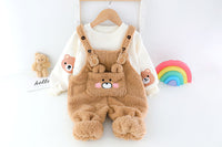 Load image into Gallery viewer, 2 Pieces Set Baby Kid Girls Boys Animals Cartoon Print Tops And Embroidered Jumpsuits Wholesale c
