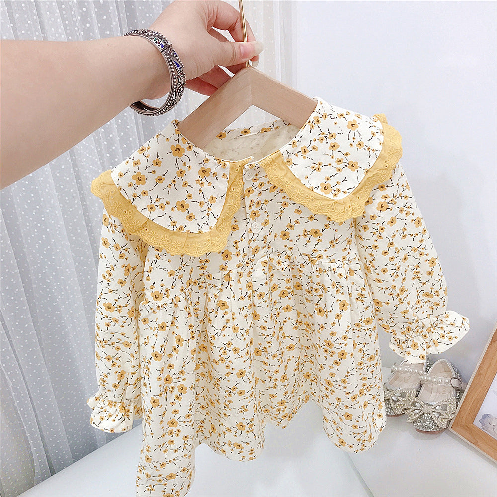 Baby Kid Girls Flower Plant Print Dresses Wholesale 211125521