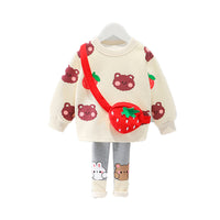 Load image into Gallery viewer, 2 Pieces Set Baby Kid Girls Fruit Print Tops And Color-blocking Pants Wholesale 211125538
