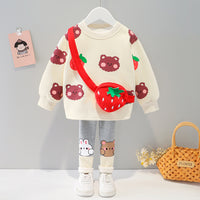 Load image into Gallery viewer, 2 Pieces Set Baby Kid Girls Fruit Print Tops And Color-blocking Pants Wholesale 211125538
