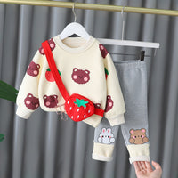 Load image into Gallery viewer, 2 Pieces Set Baby Kid Girls Fruit Print Tops And Color-blocking Pants Wholesale 211125538

