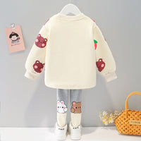 Load image into Gallery viewer, 2 Pieces Set Baby Kid Girls Fruit Print Tops And Color-blocking Pants Wholesale 211125538
