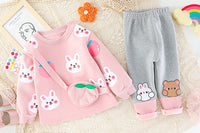 Load image into Gallery viewer, 2 Pieces Set Baby Kid Girls Fruit Print Tops And Color-blocking Pants Wholesale 211125538
