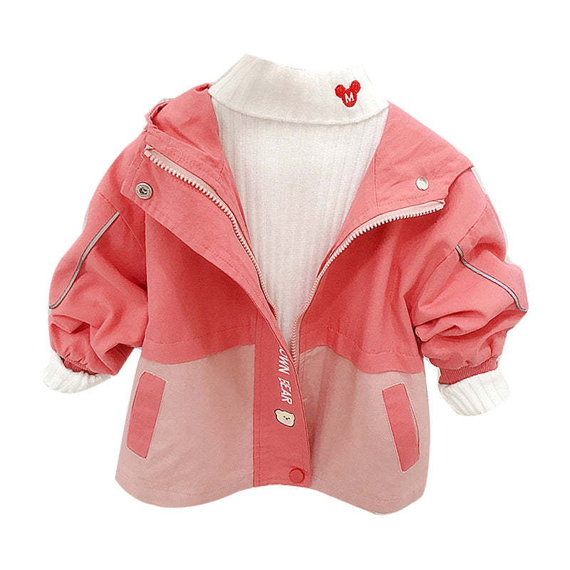 Baby Kid Girls Color-blocking Print Jackets Outwears Wholesale 211125636