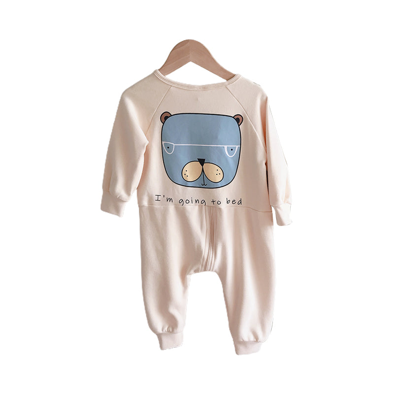 Baby Kid Unisex Letters Cartoon Print Jumpsuits Sleepwears Wholesale 21112585