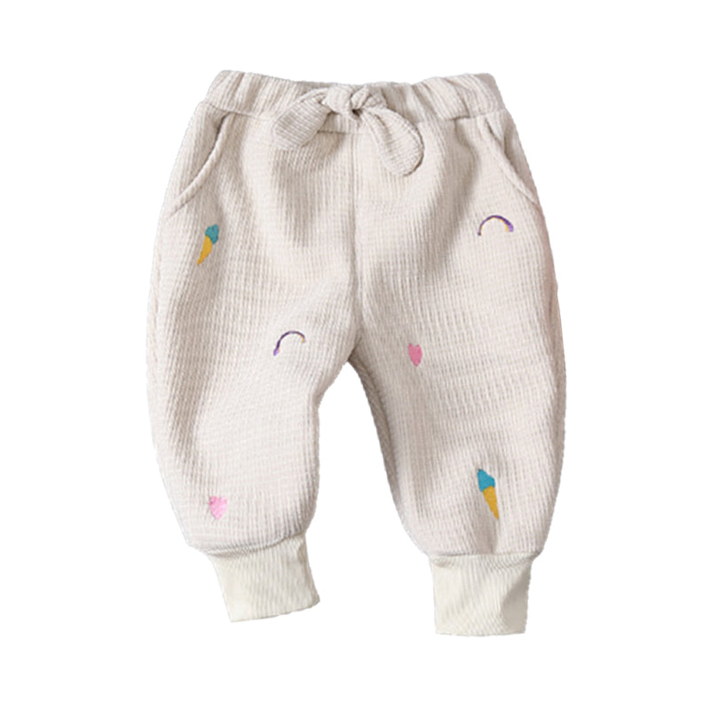 Baby Kid Girls Solid Color Embroidered Pants Wholesale 211125980