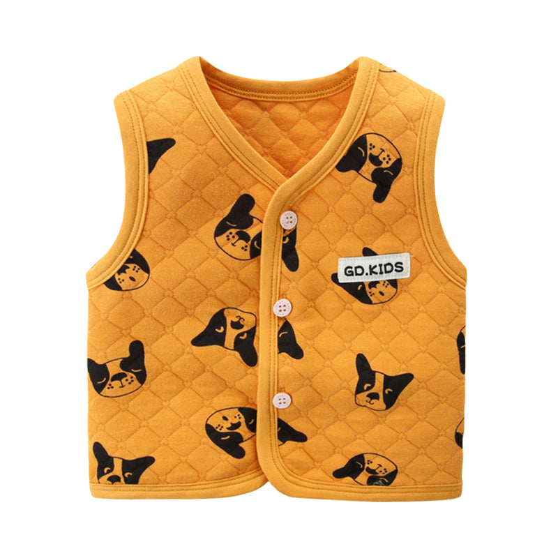 Baby Kid Unisex Animals Cartoon Print Vests Waistcoats Wholesale 211203120