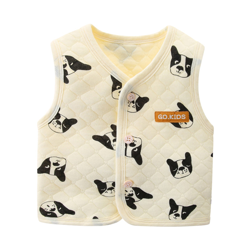 Baby Kid Unisex Animals Cartoon Print Vests Waistcoats Wholesale 211203120