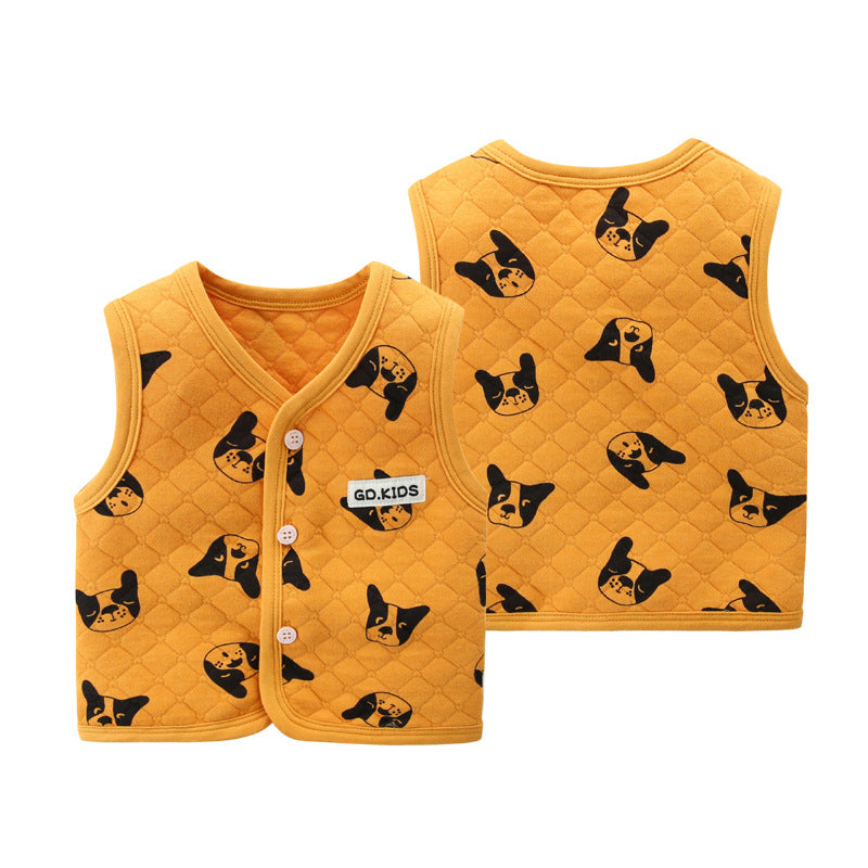 Baby Kid Unisex Animals Cartoon Print Vests Waistcoats Wholesale 211203120