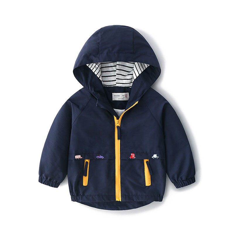 Baby Kid Boys Car Print Jackets Outwears Wholesale 211203138