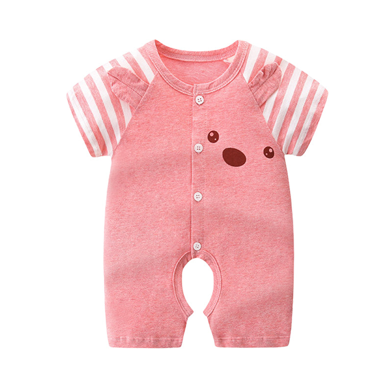 Baby Kid Unisex Striped Color-blocking Fruit Cartoon Print Rompers Wholesale 211203158