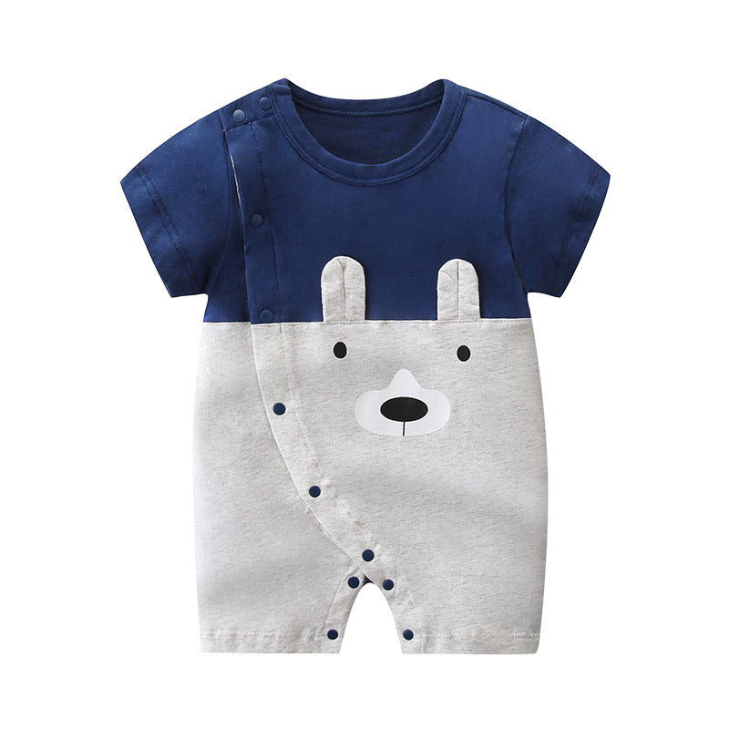 Baby Unisex Color-blocking Cartoon Print Jumpsuits Wholesale 211203170