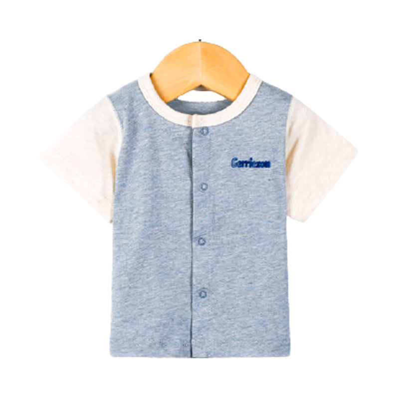 Baby Unisex Letters Color-blocking T-Shirts Wholesale 21120318