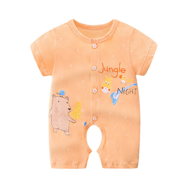Baby Kid Girls Letters Animals Print Jumpsuits Wholesale 211203192