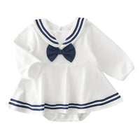 Load image into Gallery viewer, Baby Girls Striped Bow Dresses Wholesale 211203222
