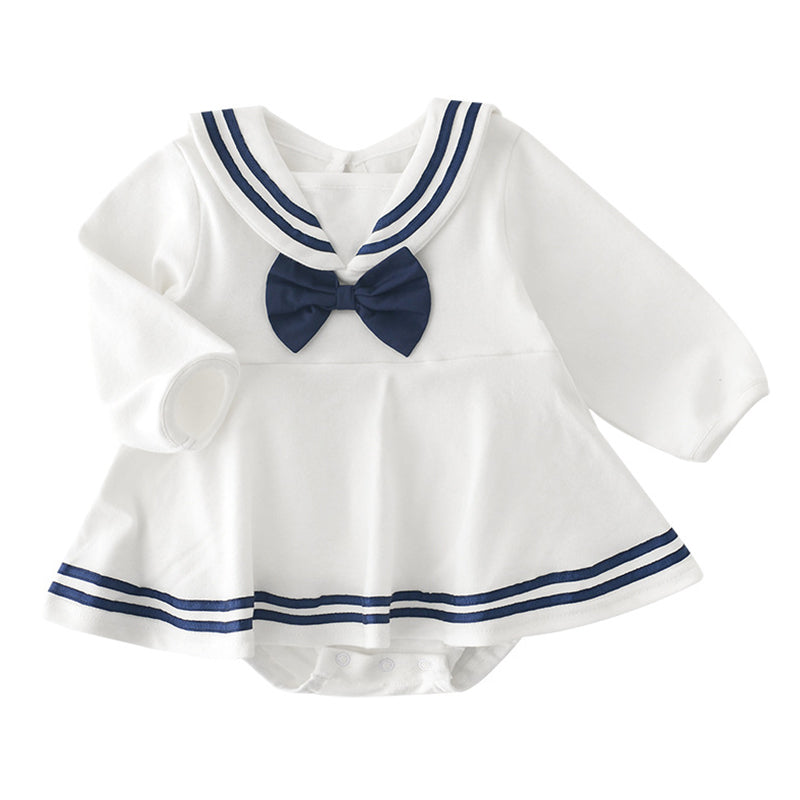 Baby Girls Striped Bow Dresses Wholesale 211203222