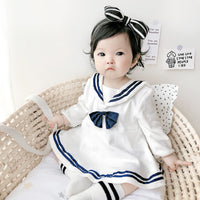 Load image into Gallery viewer, Baby Girls Striped Bow Dresses Wholesale 211203222
