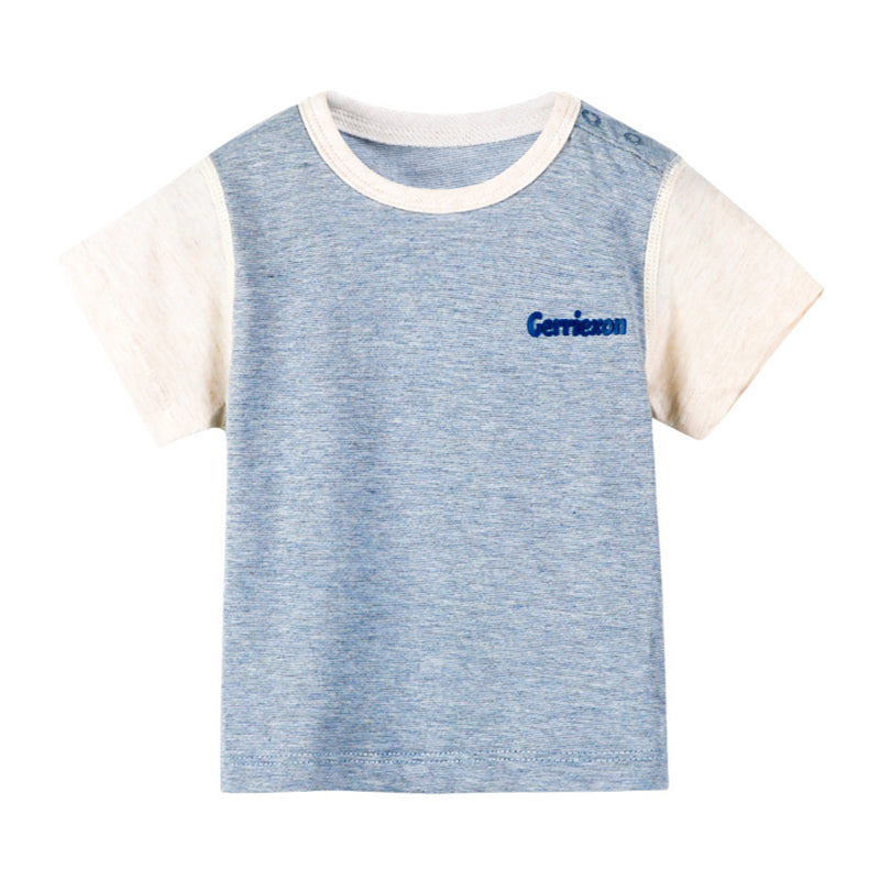 Baby Unisex Letters Color-blocking T-Shirts Wholesale 21120326