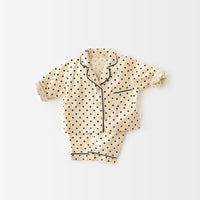 Load image into Gallery viewer, 2 Pieces Set Baby Kid Girls Polka dots Checked Animals Cartoon Print Tops And Pants Sleepwears Wholesale 211203283
