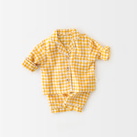 Load image into Gallery viewer, 2 Pieces Set Baby Kid Girls Polka dots Checked Animals Cartoon Print Tops And Pants Sleepwears Wholesale 211203283
