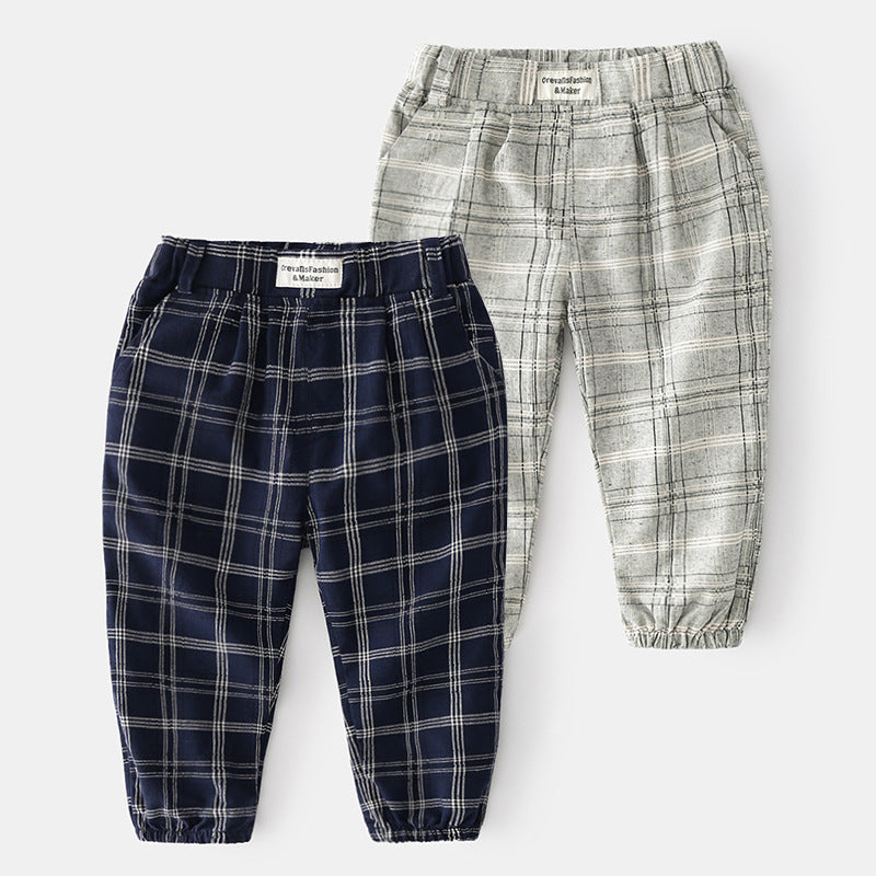 Baby Kid Boys Checked Pants Wholesale 211203299