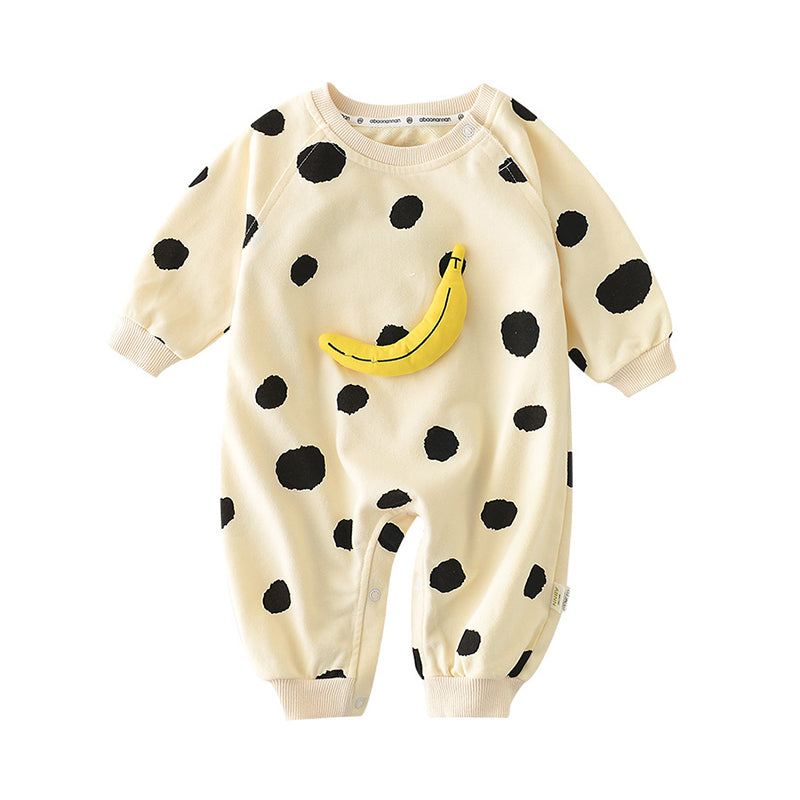 Baby Girls Boys Striped Letters Fruit Polka dots Expression Print Jumpsuits Wholesale 211203344
