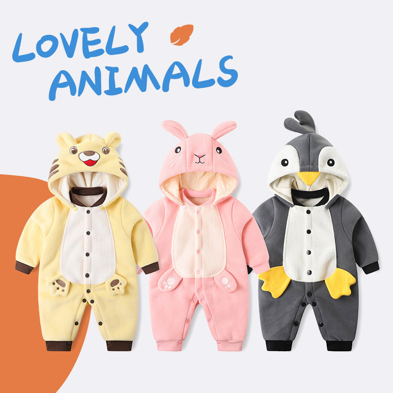 Baby Kid Girls Boys Color-blocking Animals Cartoon Embroidered Jumpsuits Wholesale 211203410