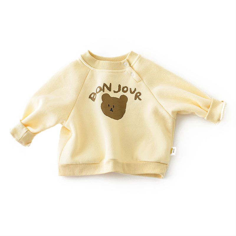 Baby Unisex Striped Letters Cartoon Print Hoodies Swearshirts Wholesale 211203468