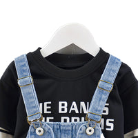 Load image into Gallery viewer, 2 Pieces Set Baby Kid Boys Striped Letters Print Tops And Cartoon Jeans Wholesale 211207193
