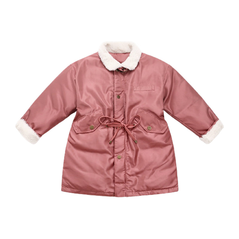 Kid Big Kid Girls Solid Color Coats Wholesale 211207366