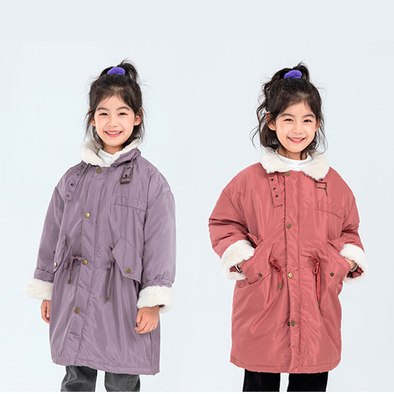 Kid Big Kid Girls Solid Color Coats Wholesale 211207366